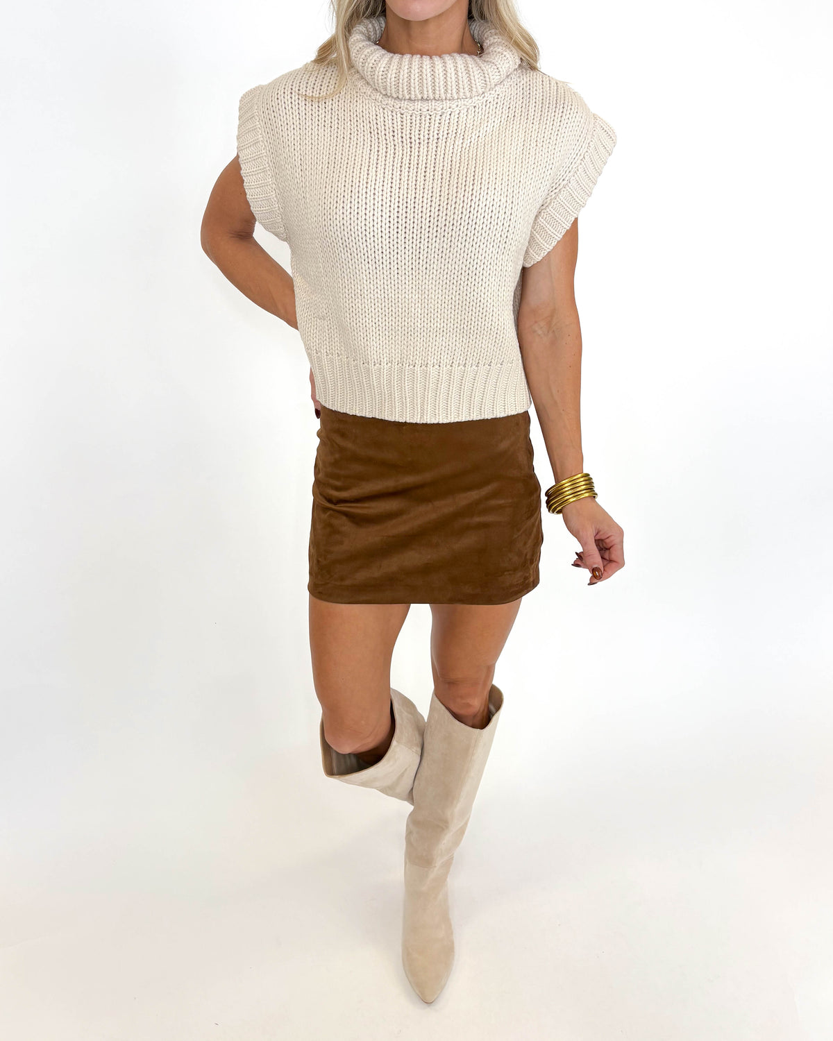 Cider Season Faux Suede Skort