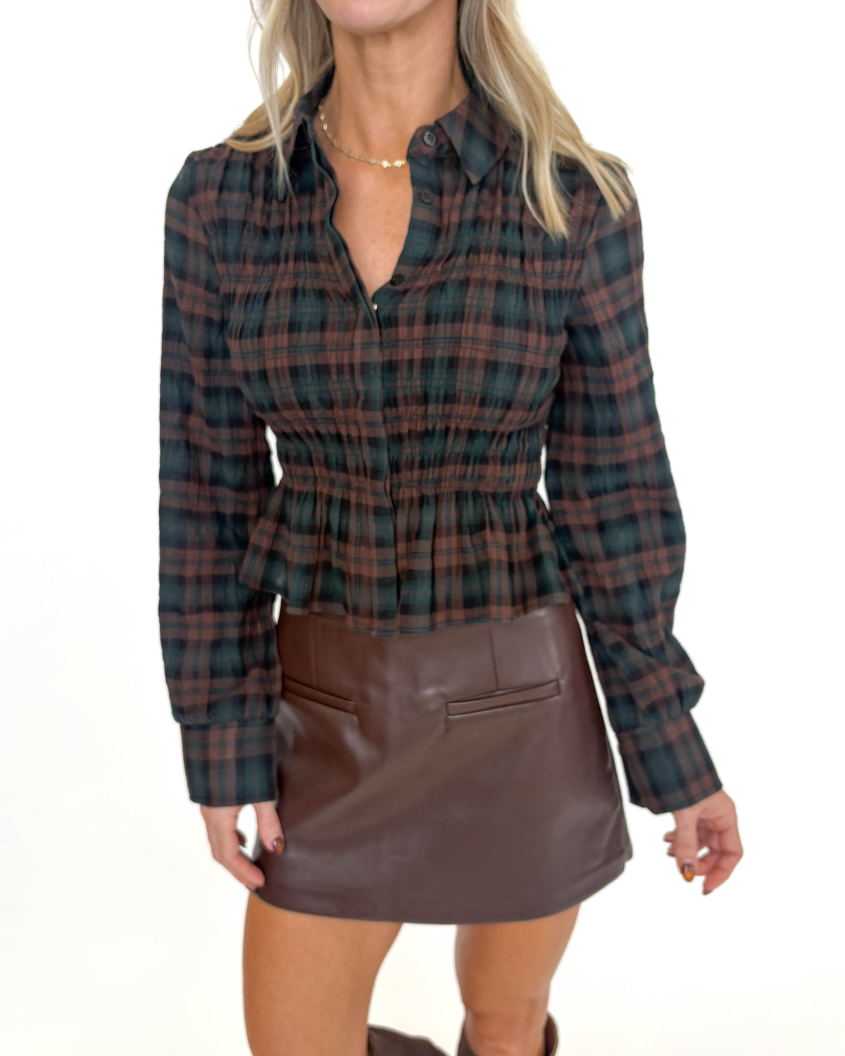 Autumn After Dark Plaid Top