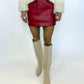 Mistletoe Mini Faux Leather Skirt