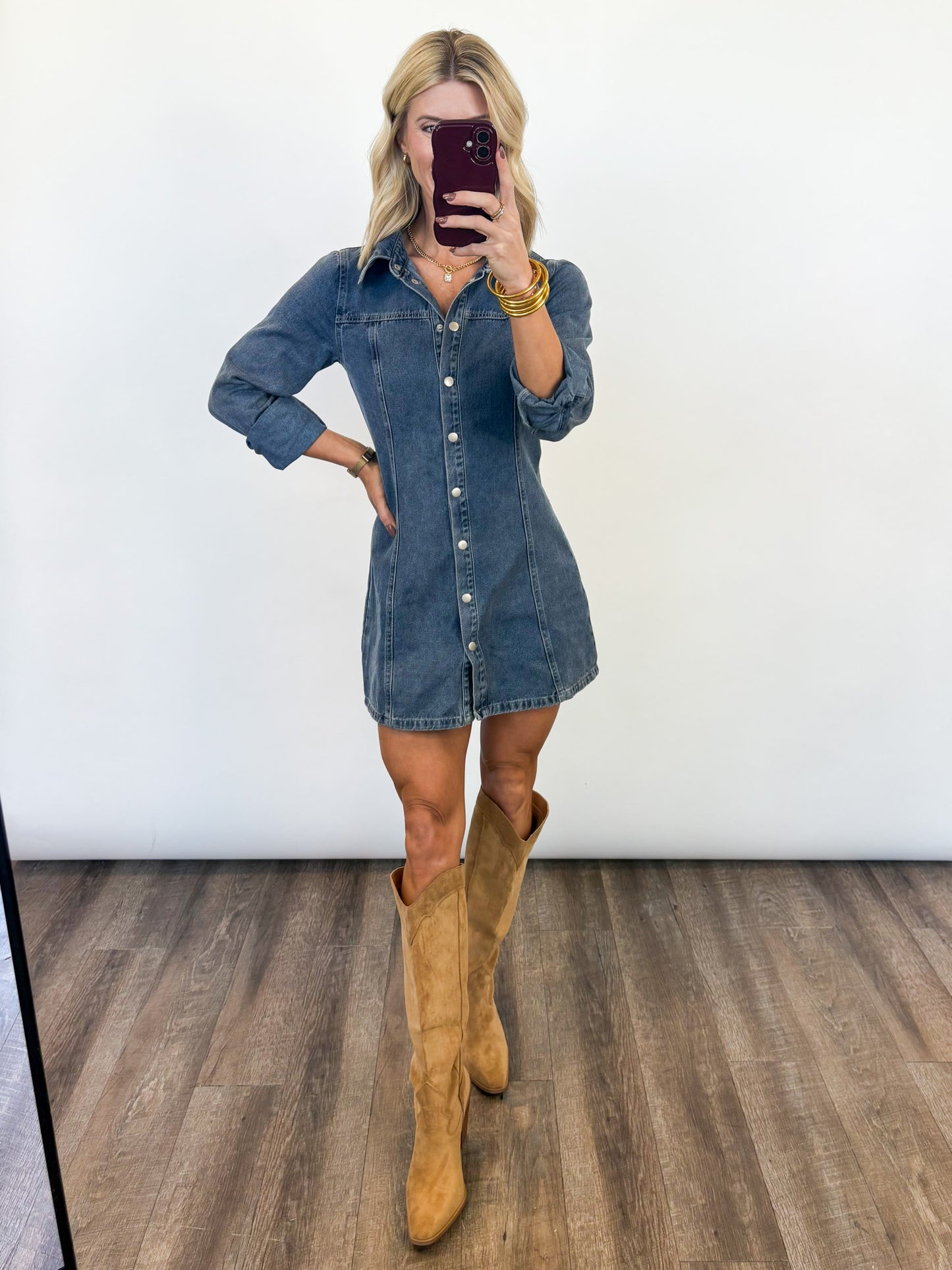 Buttoned Up Denim Dress
