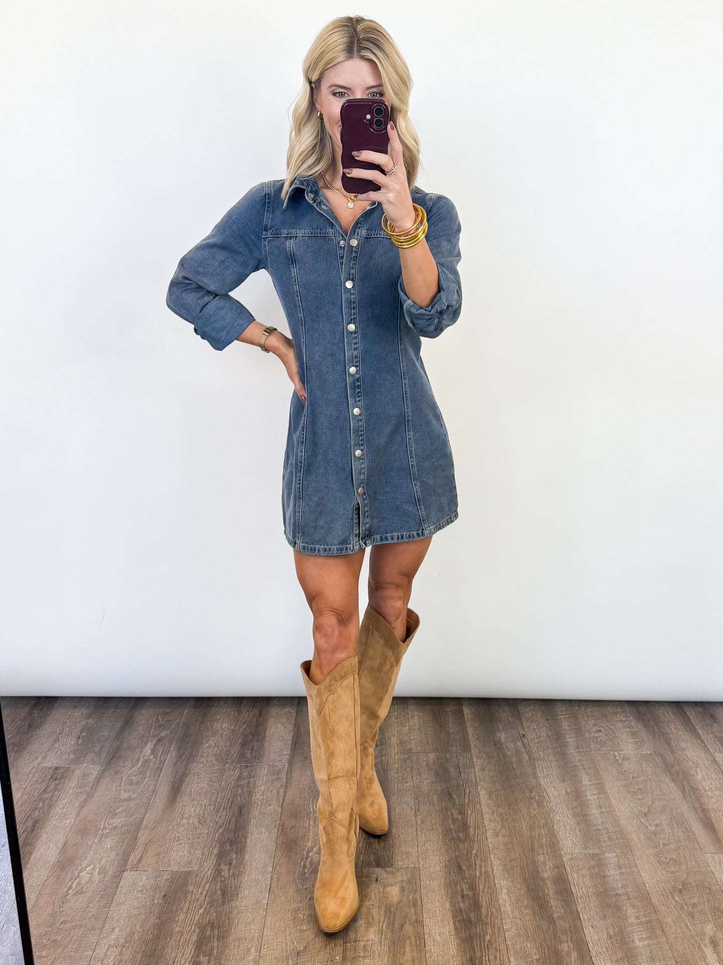 Buttoned Up Denim Dress