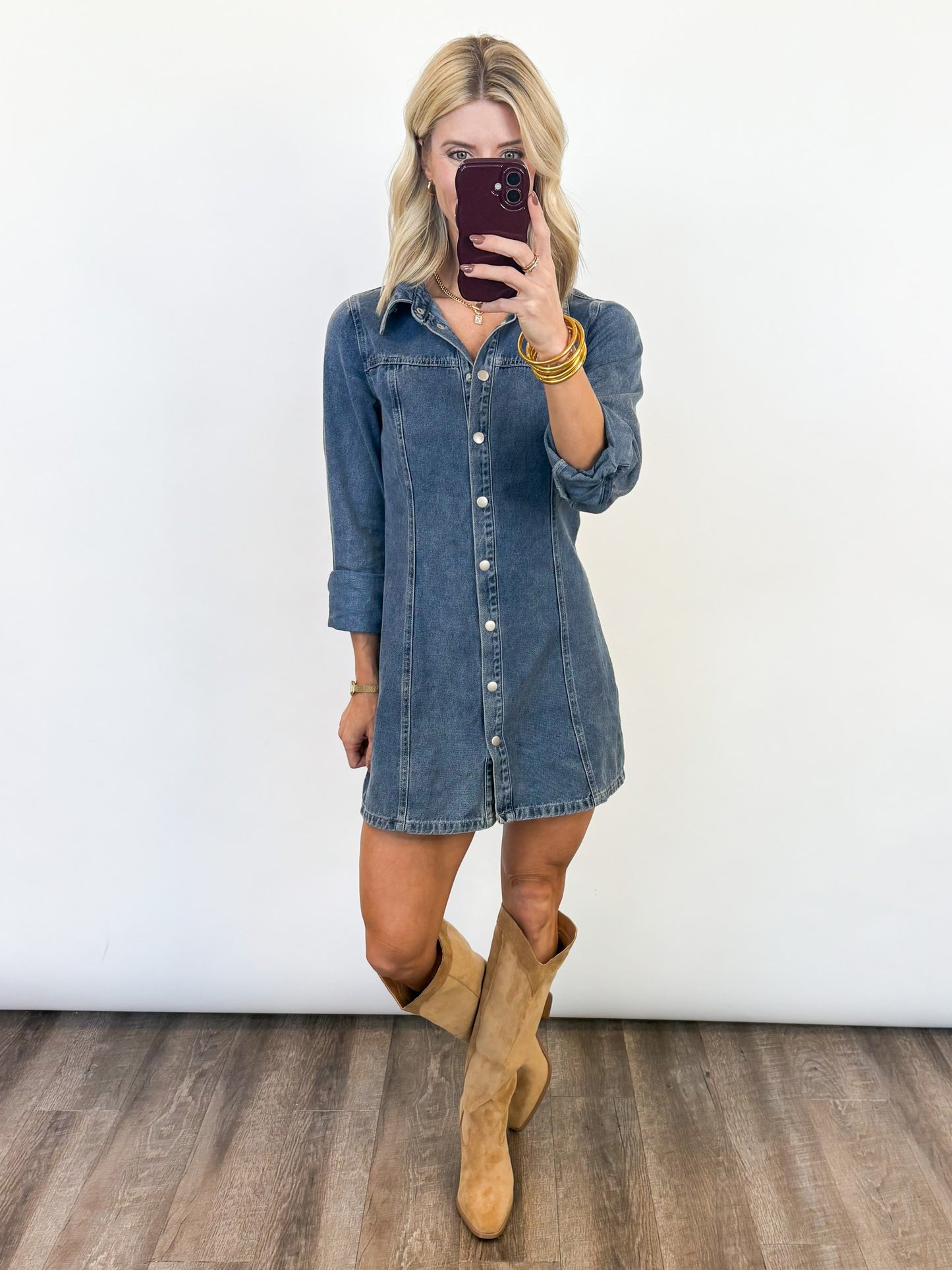 Buttoned Up Denim Dress