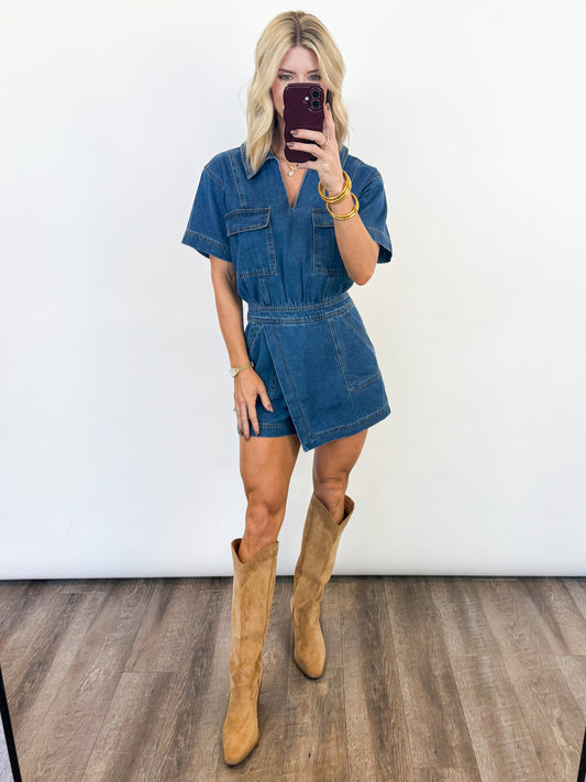 Blue Horizon Denim Romper
