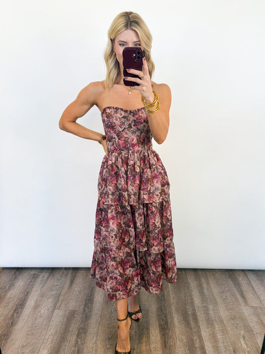 Rosewood Bloom Midi Dress