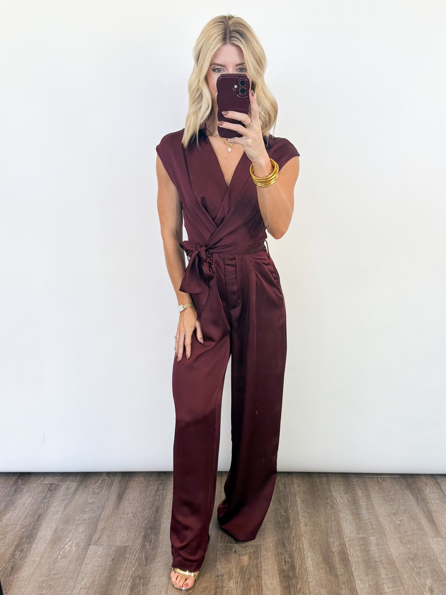 Cabernet Tie-Waist Jumpsuit