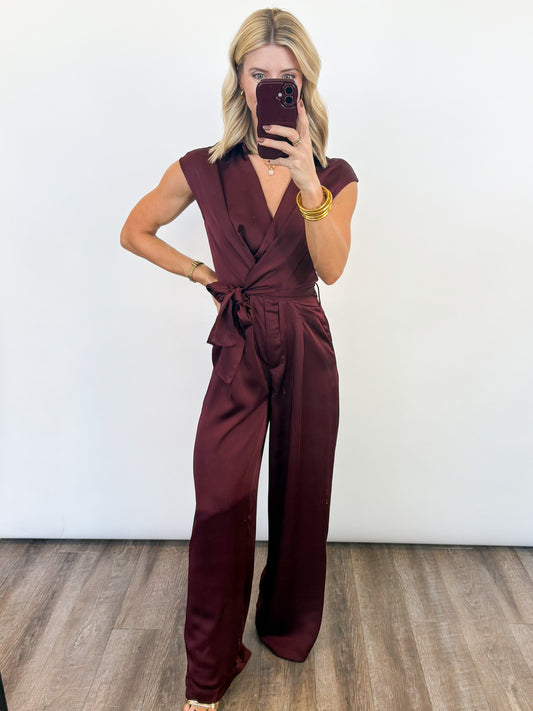 Cabernet Tie-Waist Jumpsuit