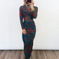 Midnight Bloom Mesh Maxi Dress