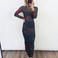 Midnight Bloom Mesh Maxi Dress
