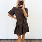 Mocha Ruffle Shift Dress
