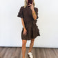 Mocha Ruffle Shift Dress