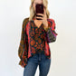 Boho Bloom Button-Up Blouse