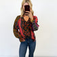 Boho Bloom Button-Up Blouse
