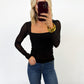 Midnight Mesh Ruched Top