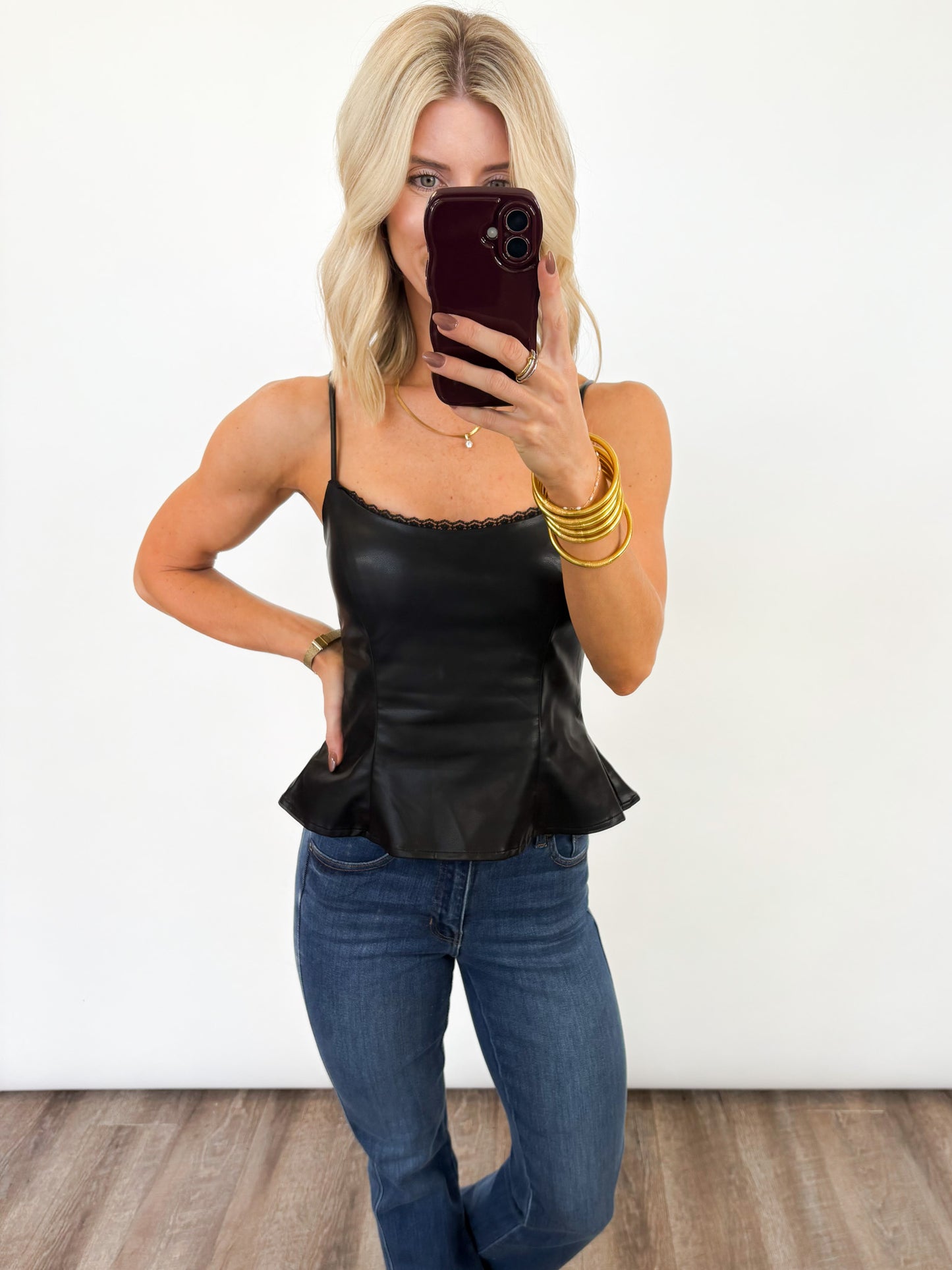 Nightfall Faux Leather Top