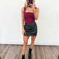 Sleek Faux Leather Skirt - BLACK