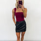 Sleek Faux Leather Skirt - BLACK