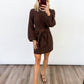 Mocha Tie-Front Knit Dress