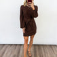 Mocha Tie-Front Knit Dress