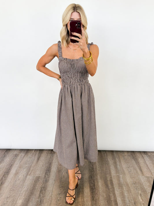 Harvest Gingham Midi Dress