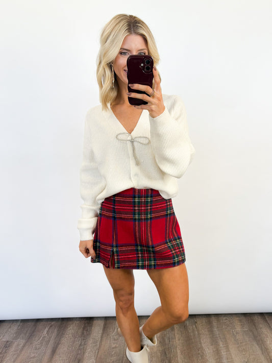 Holiday Cheer Plaid Skort