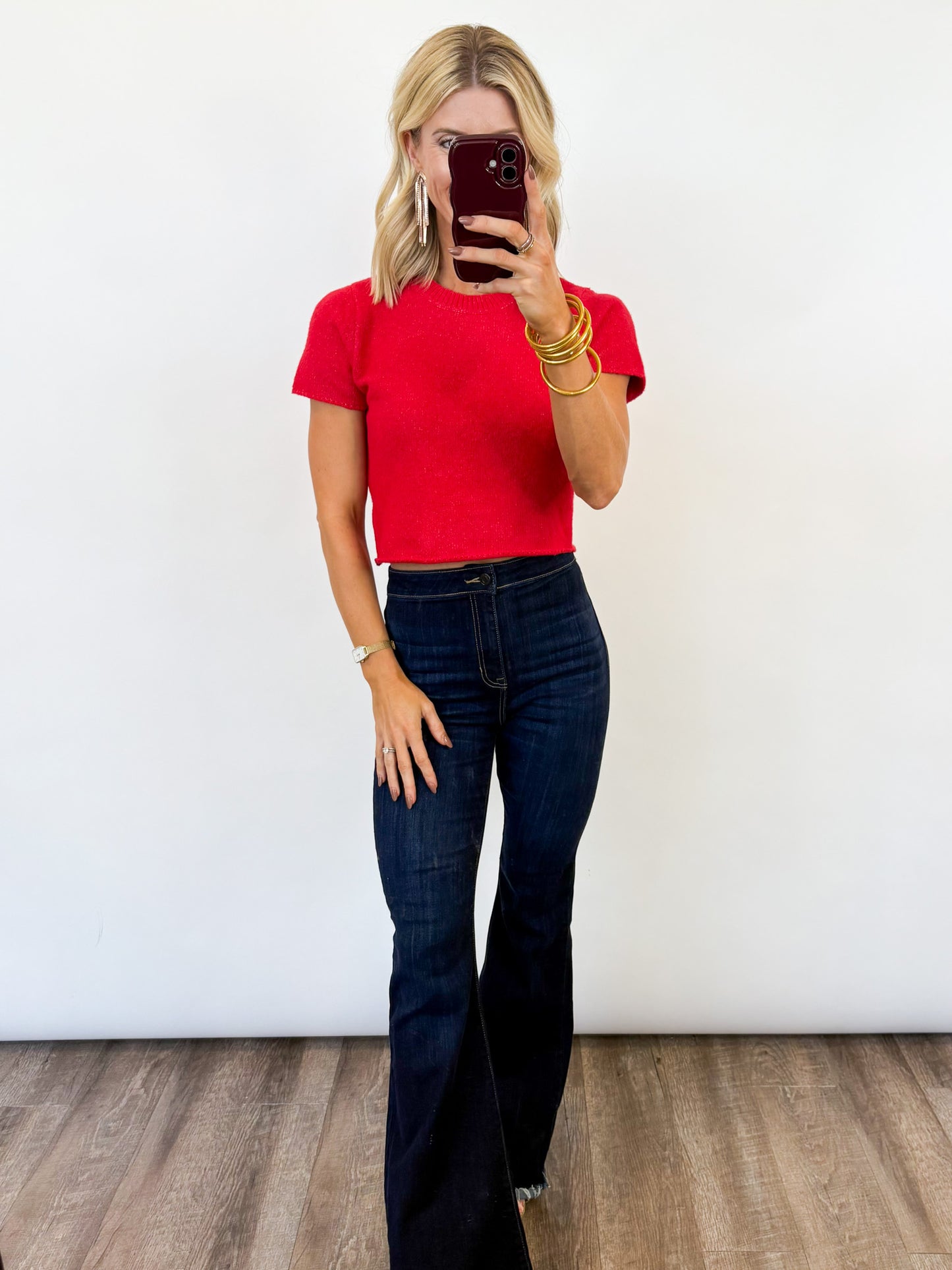 Holiday Knit Cropped Sweater