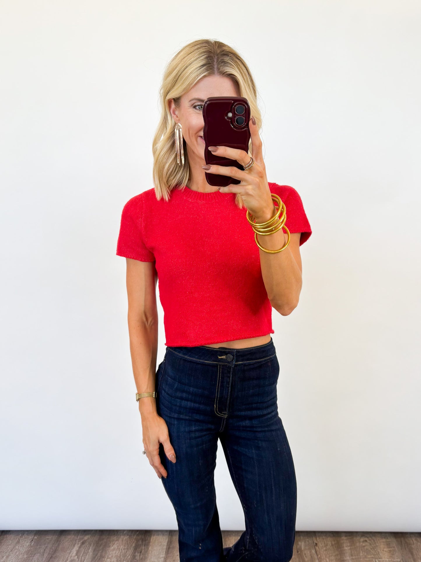 Holiday Knit Cropped Sweater