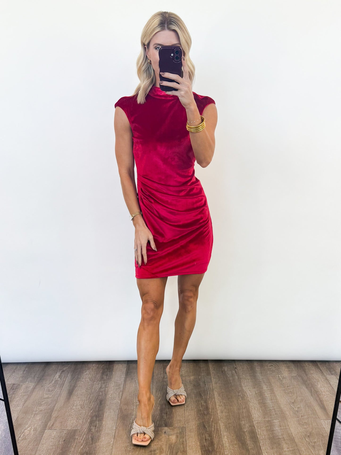 Velvet Holiday Dress - RED