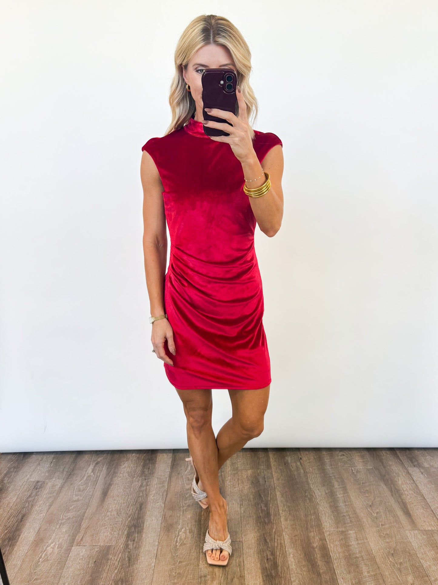 Velvet Holiday Dress - RED