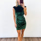 Velvet Holiday Dress - GREEN