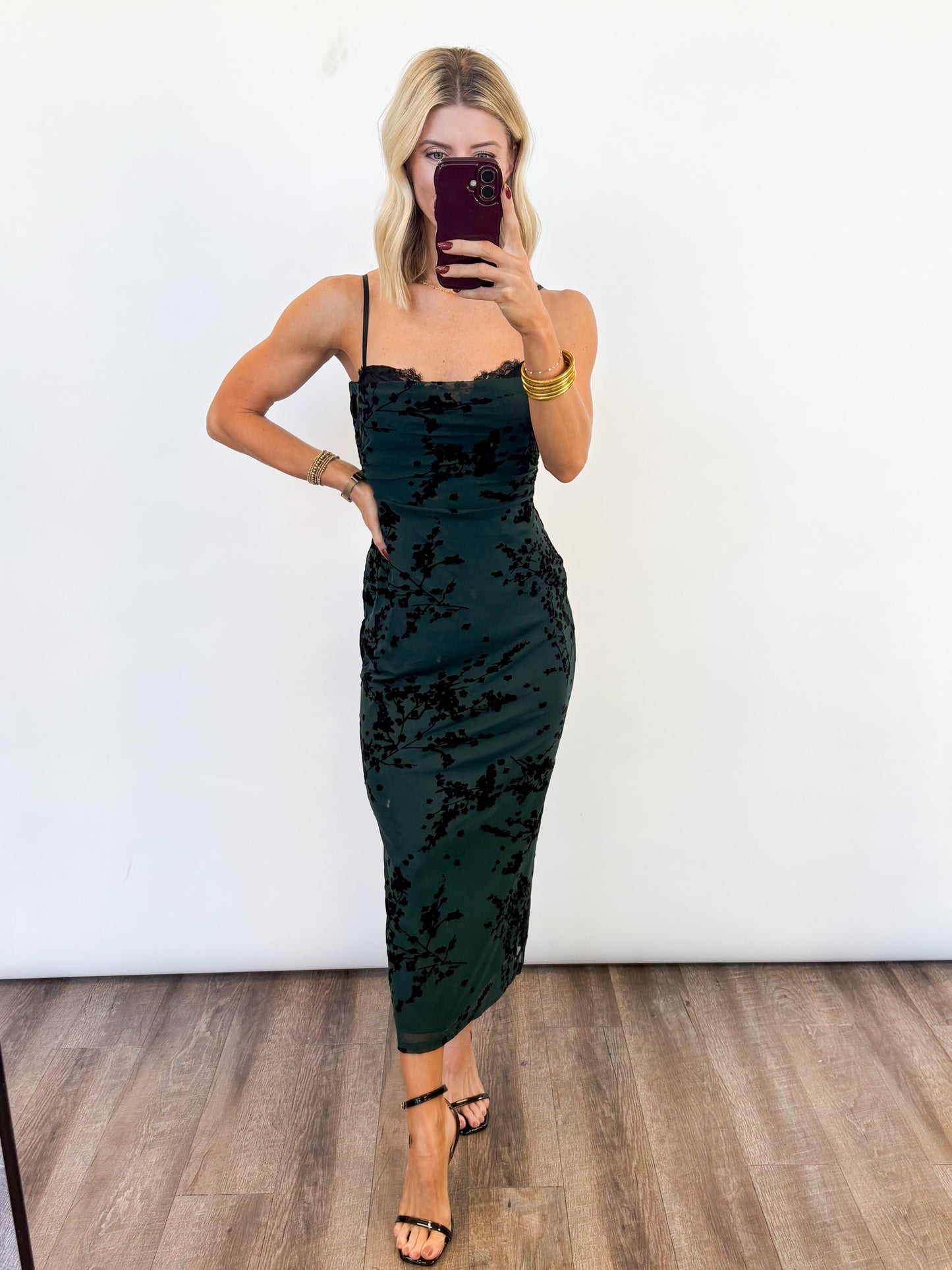 Midnight Garden Midi Dress