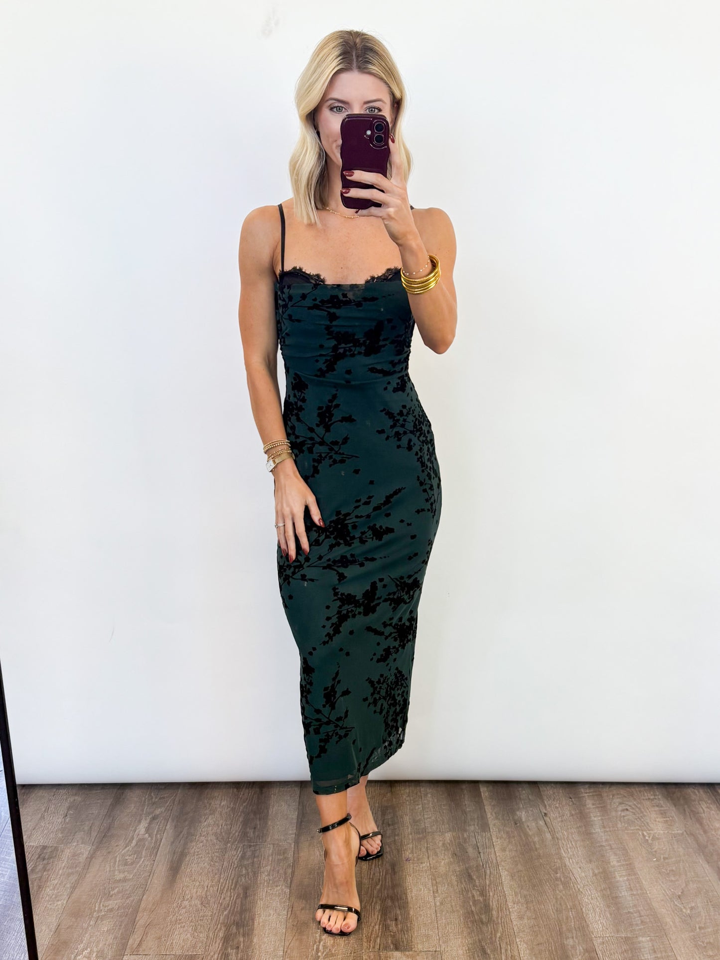 Midnight Garden Midi Dress