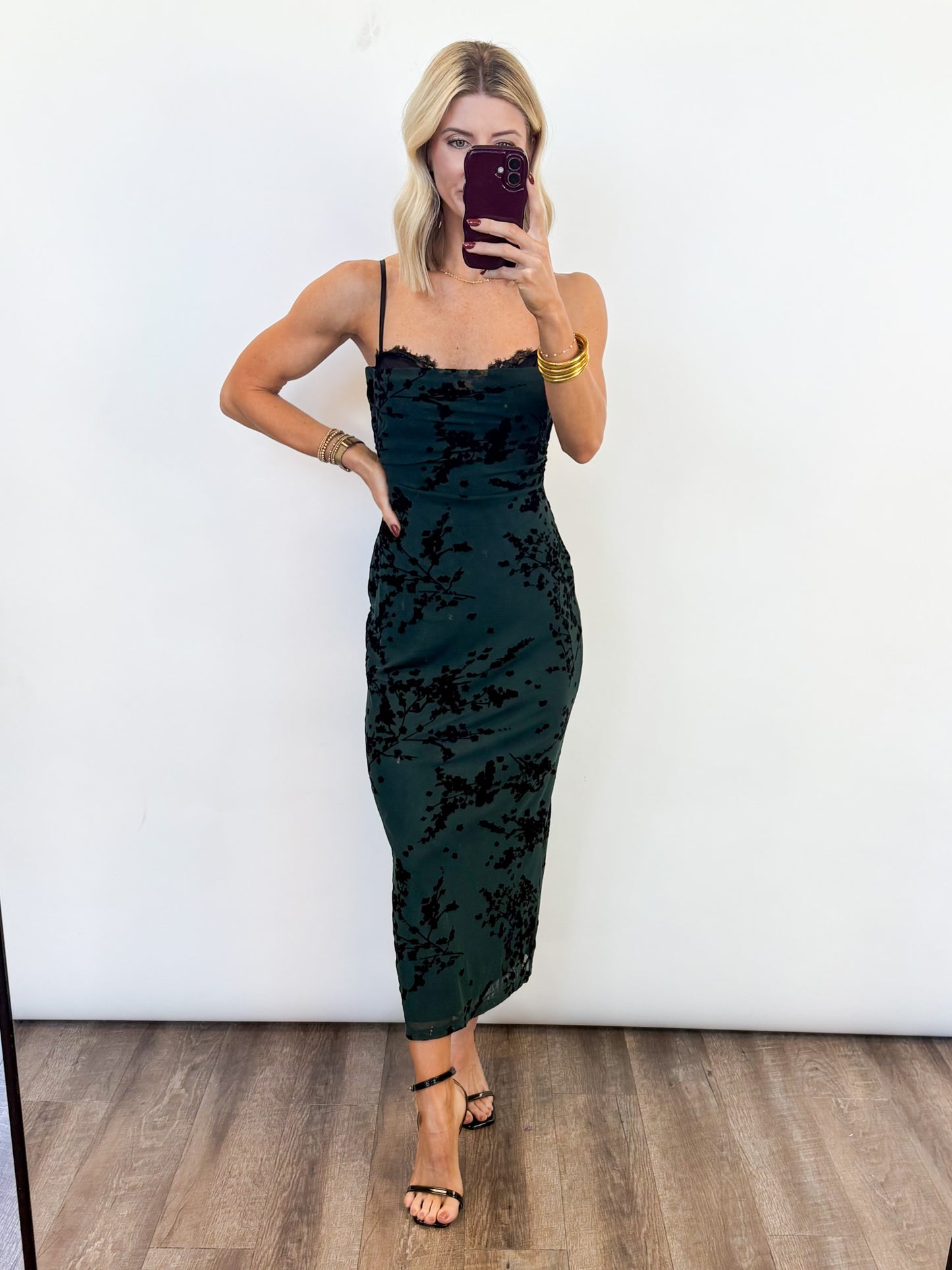 Midnight Garden Midi Dress