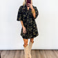 Midnight Meadow Button-Up Dress