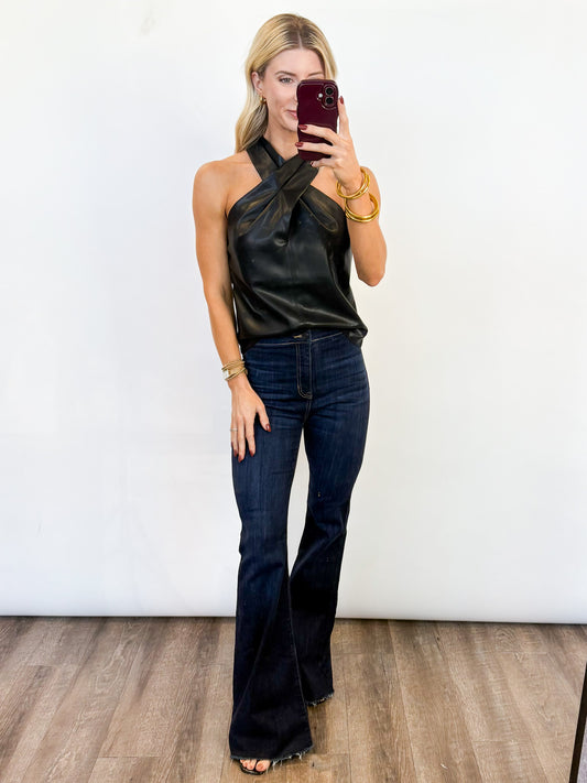 After Dark Faux Leather Top