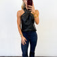 After Dark Faux Leather Top