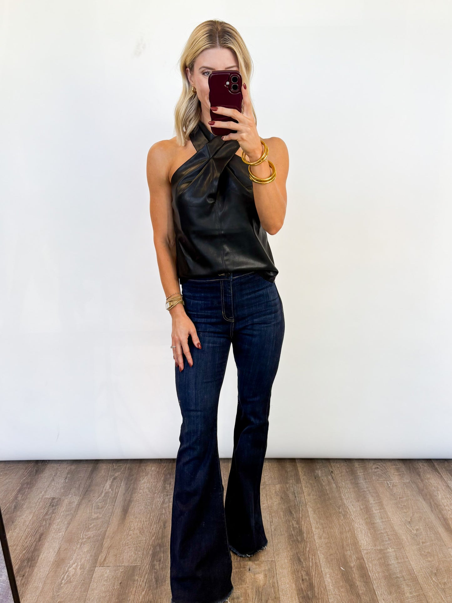 After Dark Faux Leather Top