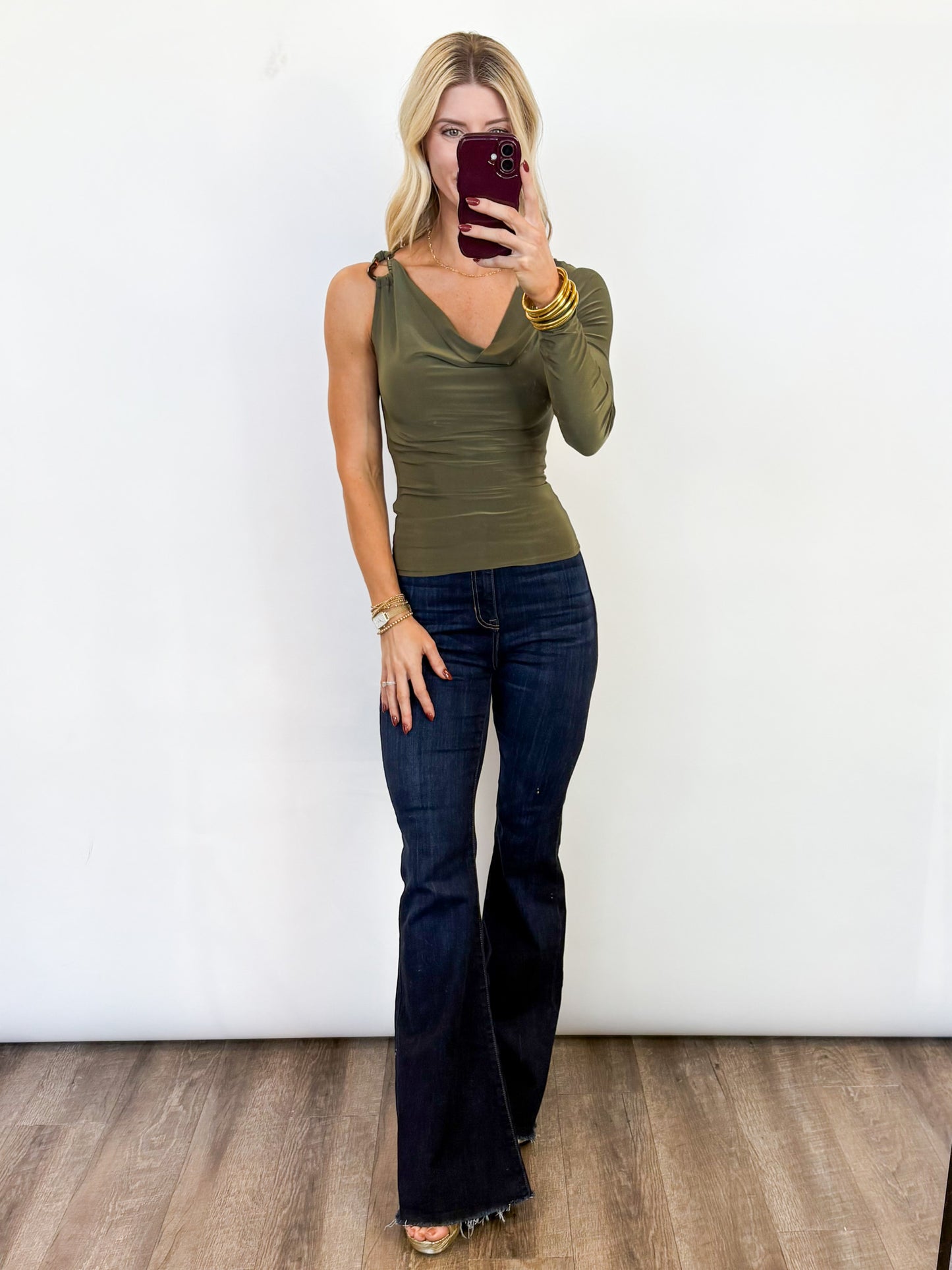 Draped Elegance One-Shoulder Top - 2 Colors