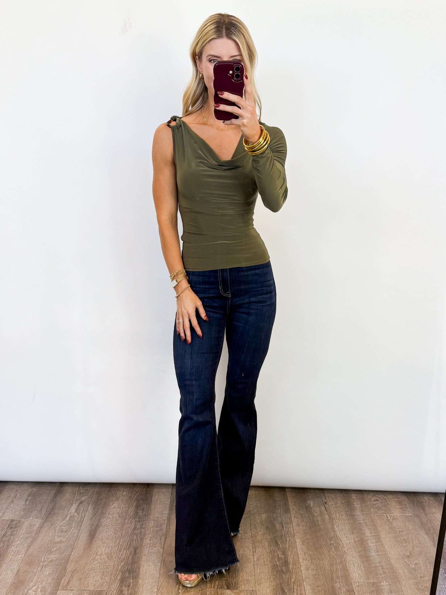 Draped Elegance One-Shoulder Top - 2 Colors