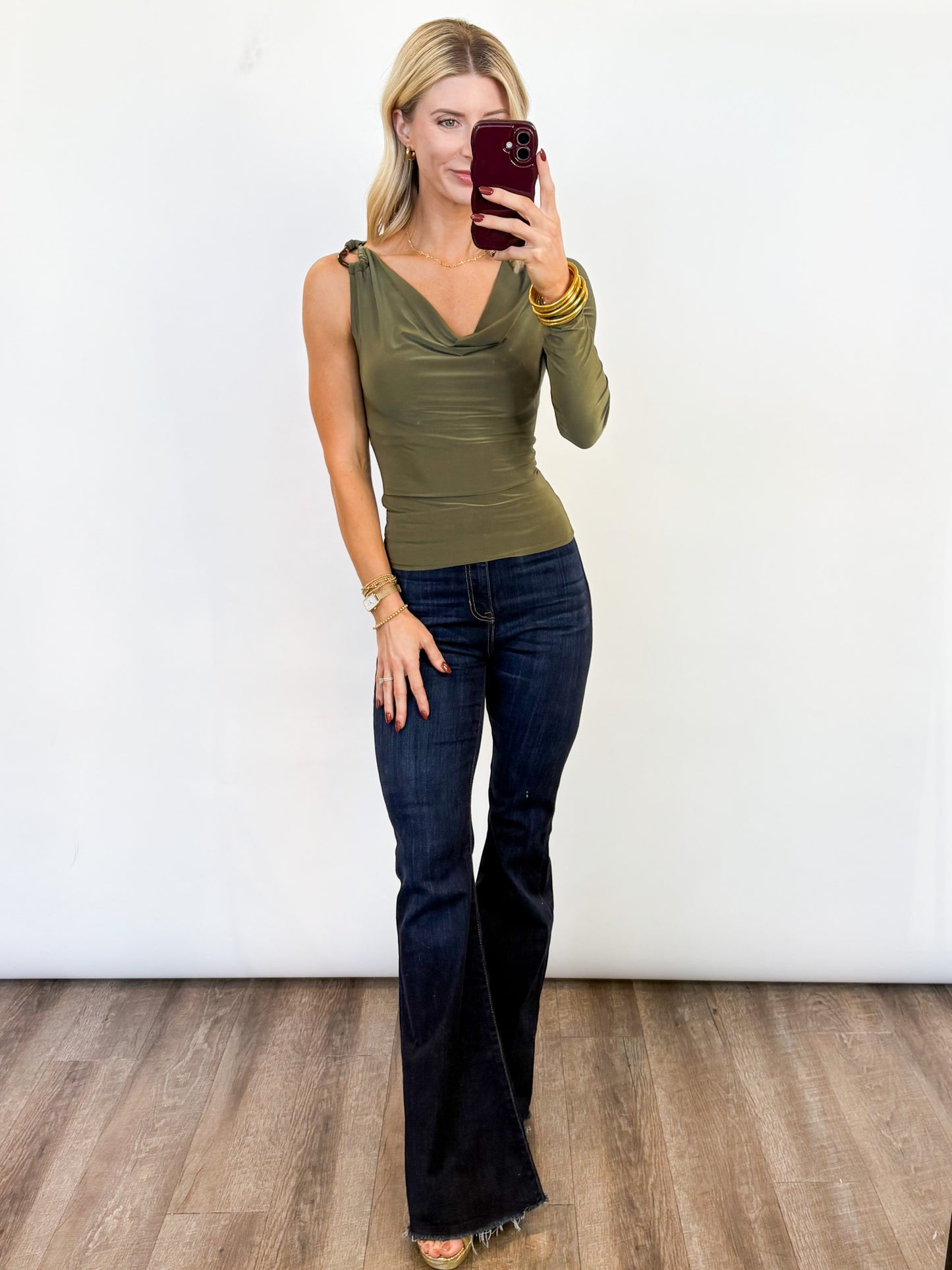 Draped Elegance One-Shoulder Top - 2 Colors