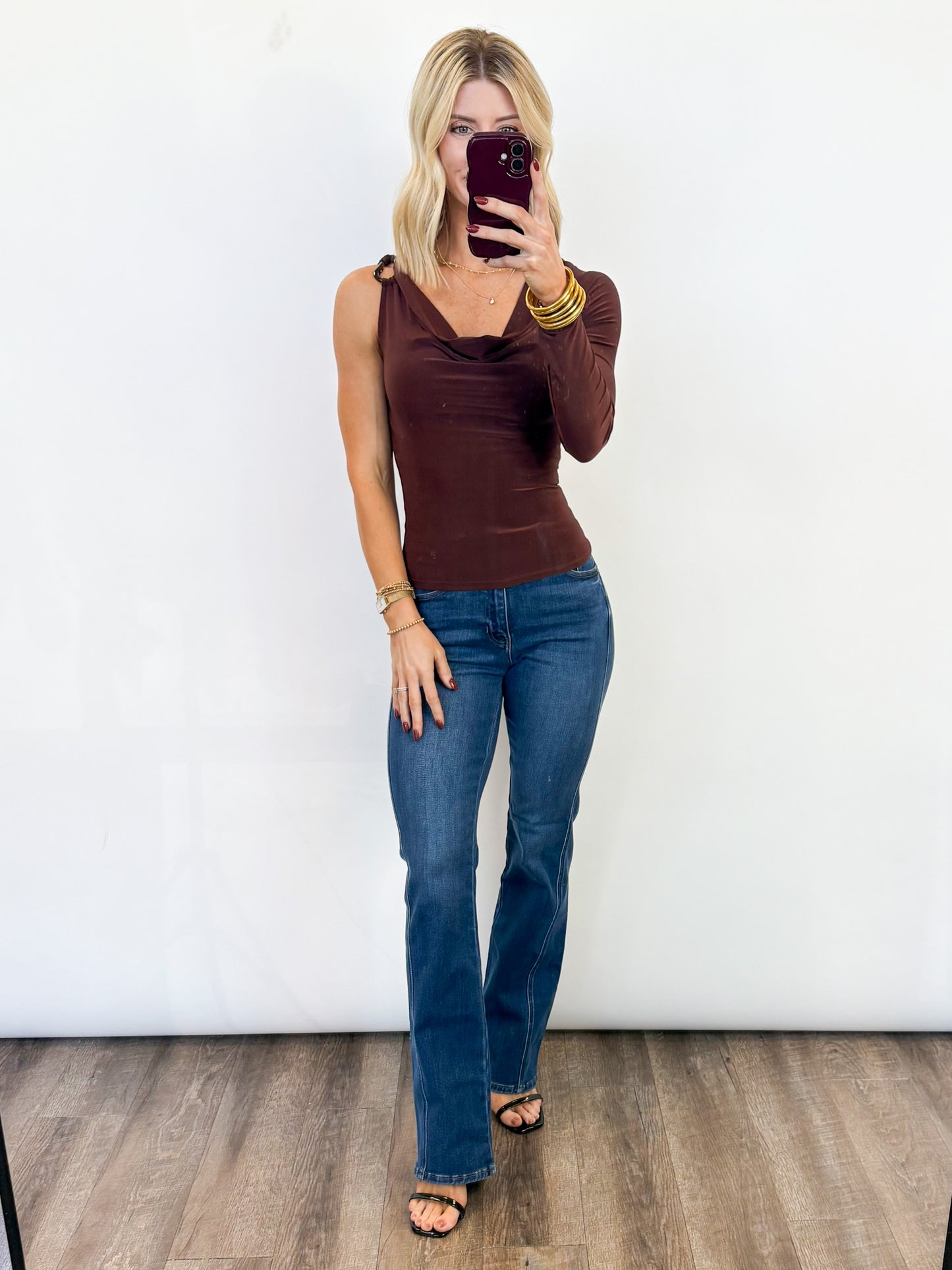 Draped Elegance One-Shoulder Top - 2 Colors