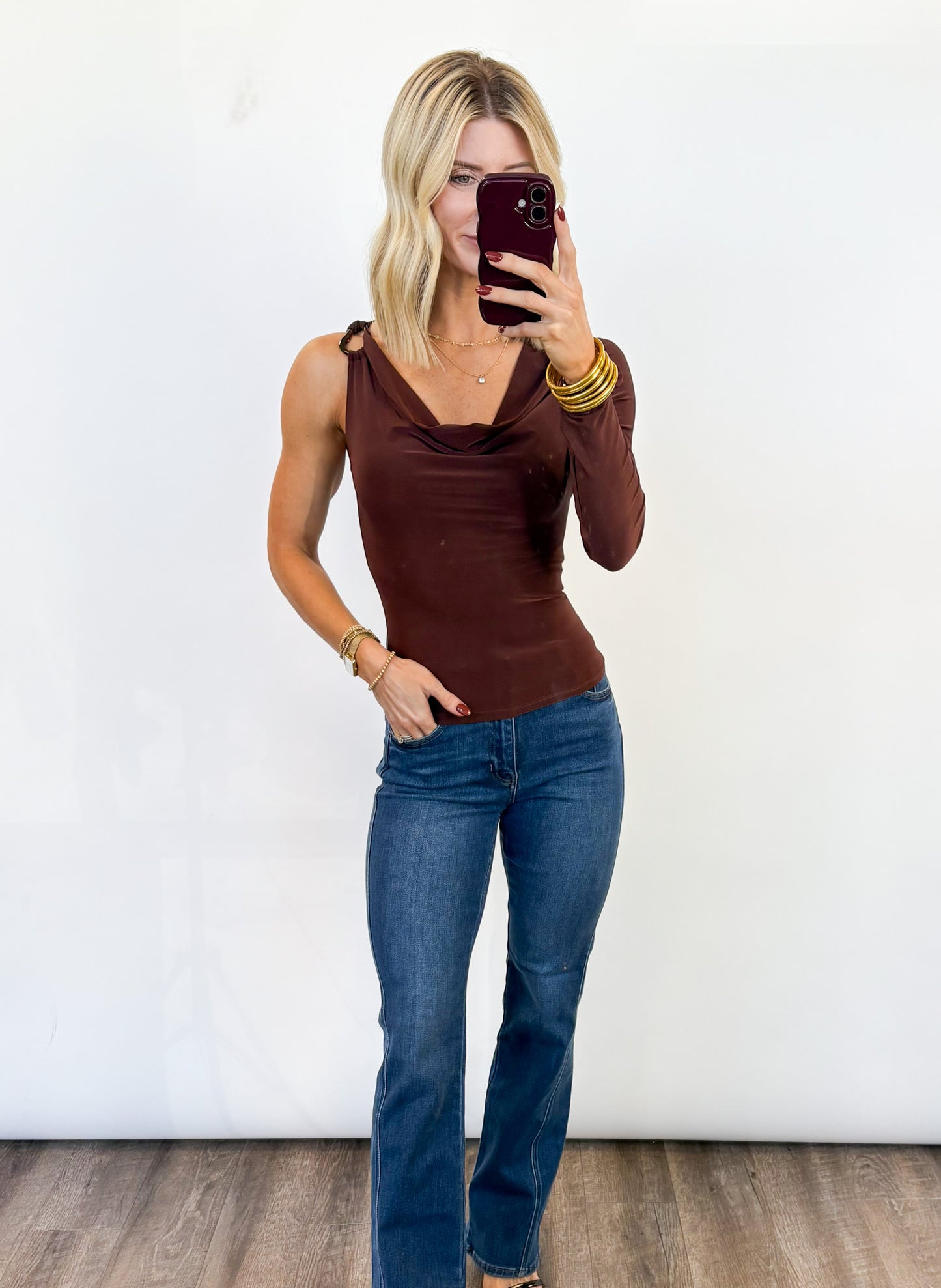 Draped Elegance One-Shoulder Top - 2 Colors