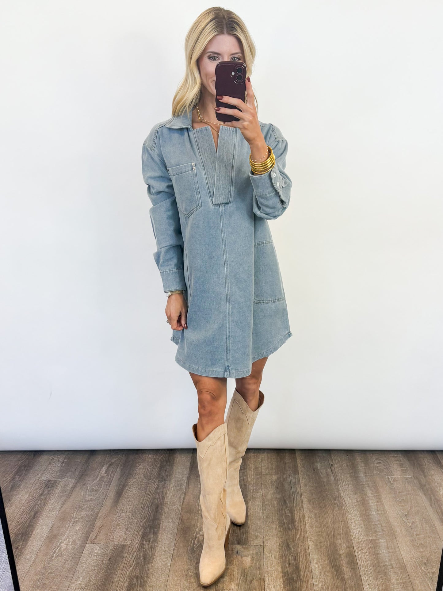 Easygoing Denim Dress - 2 COLORS