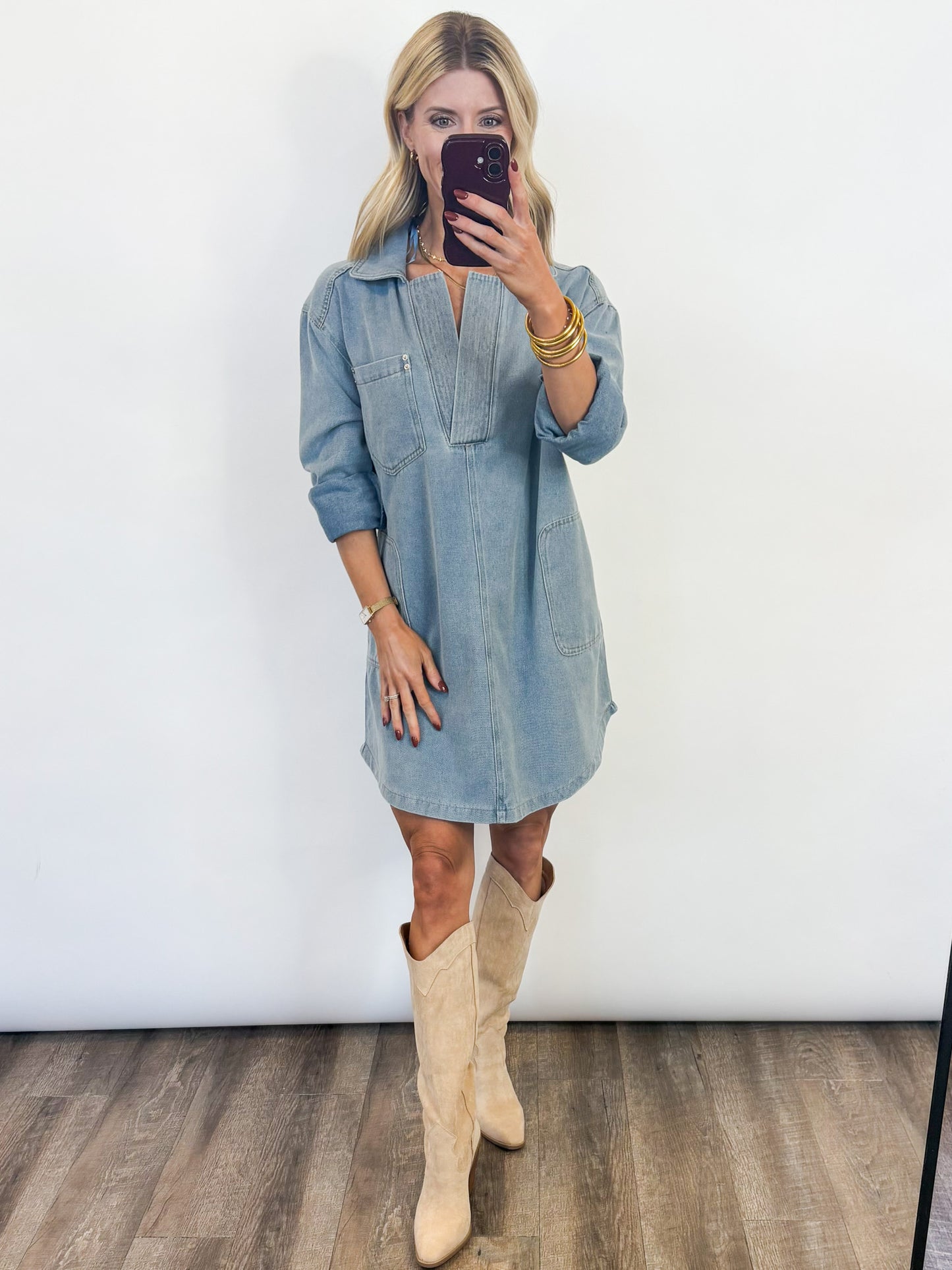 Easygoing Denim Dress - 2 COLORS