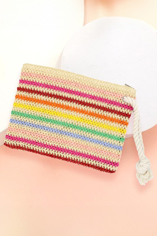 Multi Stripe Tote + Pouch