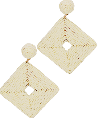 Raffia Square Earrings - 5 Colors