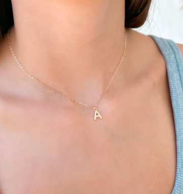 TSD Pearl Initial Necklace