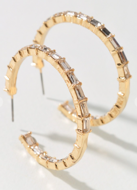 Rhinestone Paved Hoops