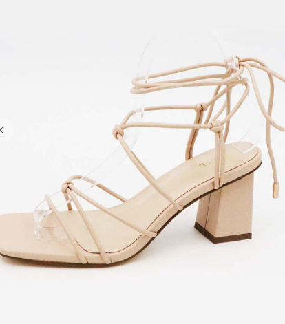 Nude Lace Up Heel
