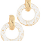 Clear Gold Flake Earrings