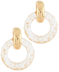 Clear Gold Flake Earrings
